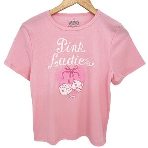 NWOT Grease Pink Ladies Fuzzy Dice Heart T-Shirt Large